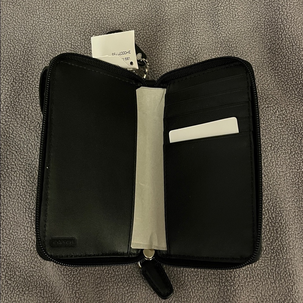 Vintage Coach Black Leather (Phone) Holder wallet - Picture 3 of 5